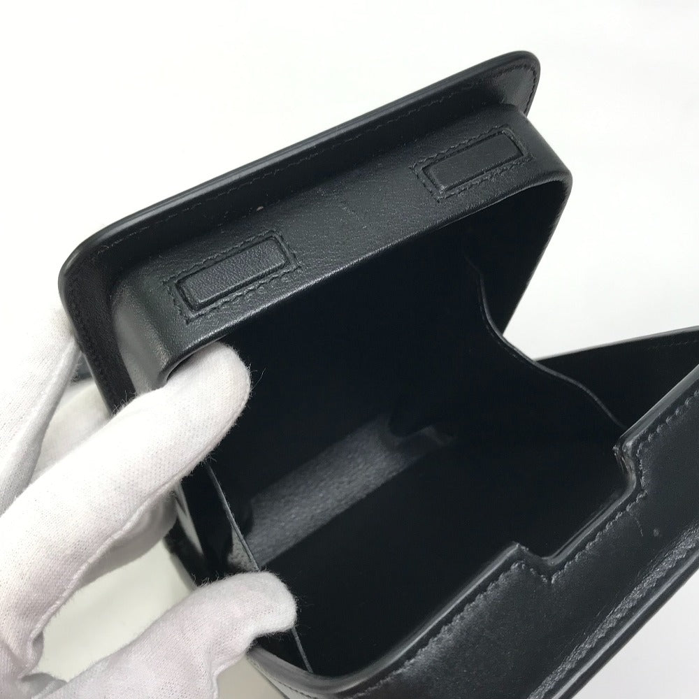 Christian Dior Shoulder Bag leather black pochette bag crossbody Phone case mens Used Authentic