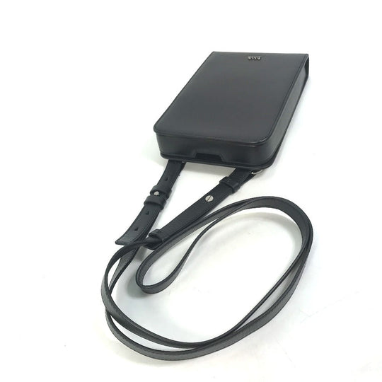 Christian Dior Shoulder Bag leather black pochette bag crossbody Phone case mens Used Authentic