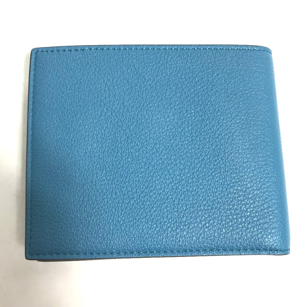GUCCI Folded wallet 658681 leather blue logo Wallet mens Used Authentic