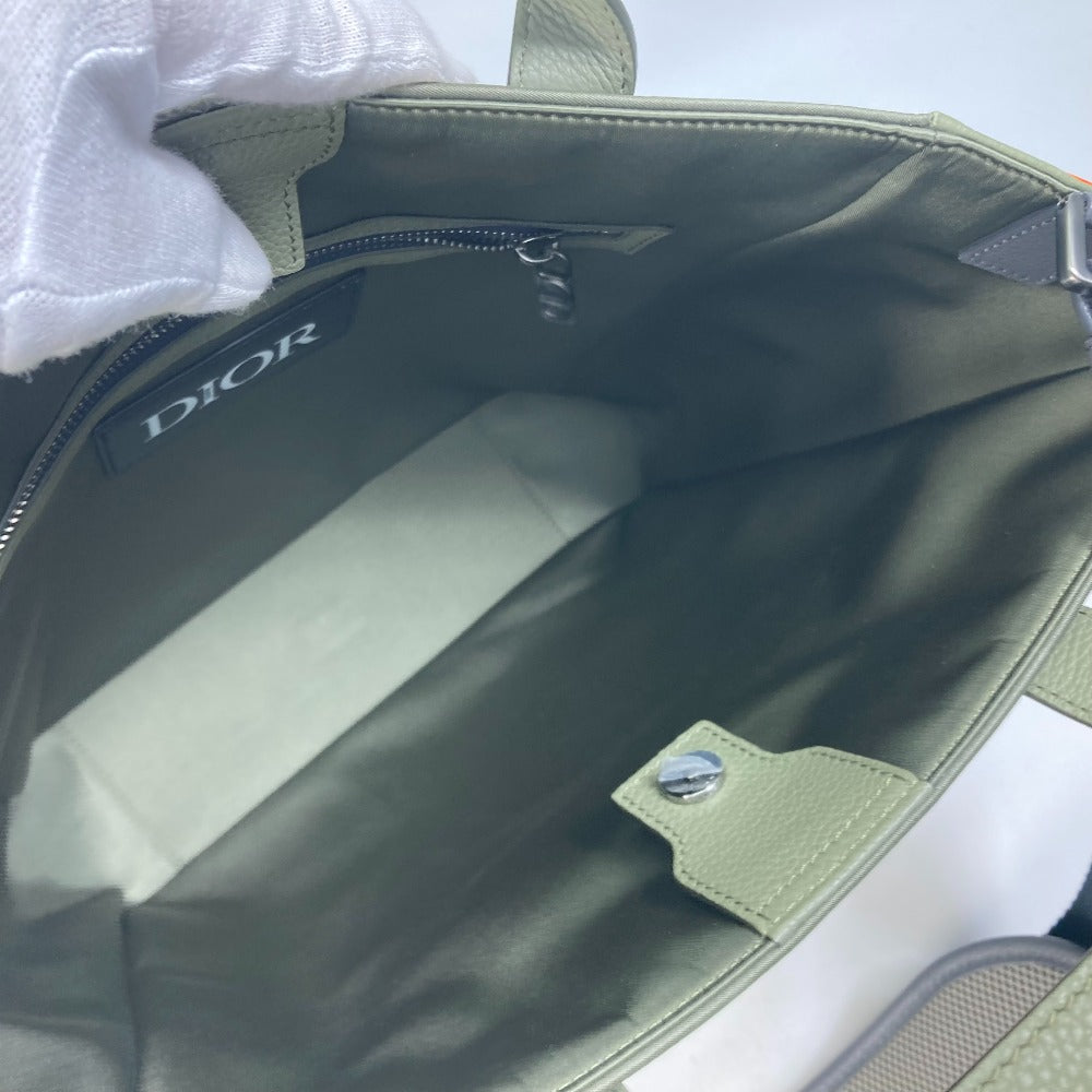 Dior Tote Bag 1ADSH198USF Nylon, Leather khaki sacai sacai collaboration Saddle bag mens Used Authentic