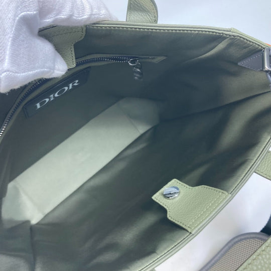 Dior Tote Bag 1ADSH198USF Nylon, Leather khaki sacai sacai collaboration Saddle bag mens Used Authentic