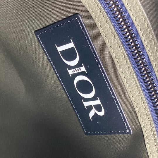 Dior Tote Bag 1ADSH198USF Nylon, Leather khaki sacai sacai collaboration Saddle bag mens Used Authentic