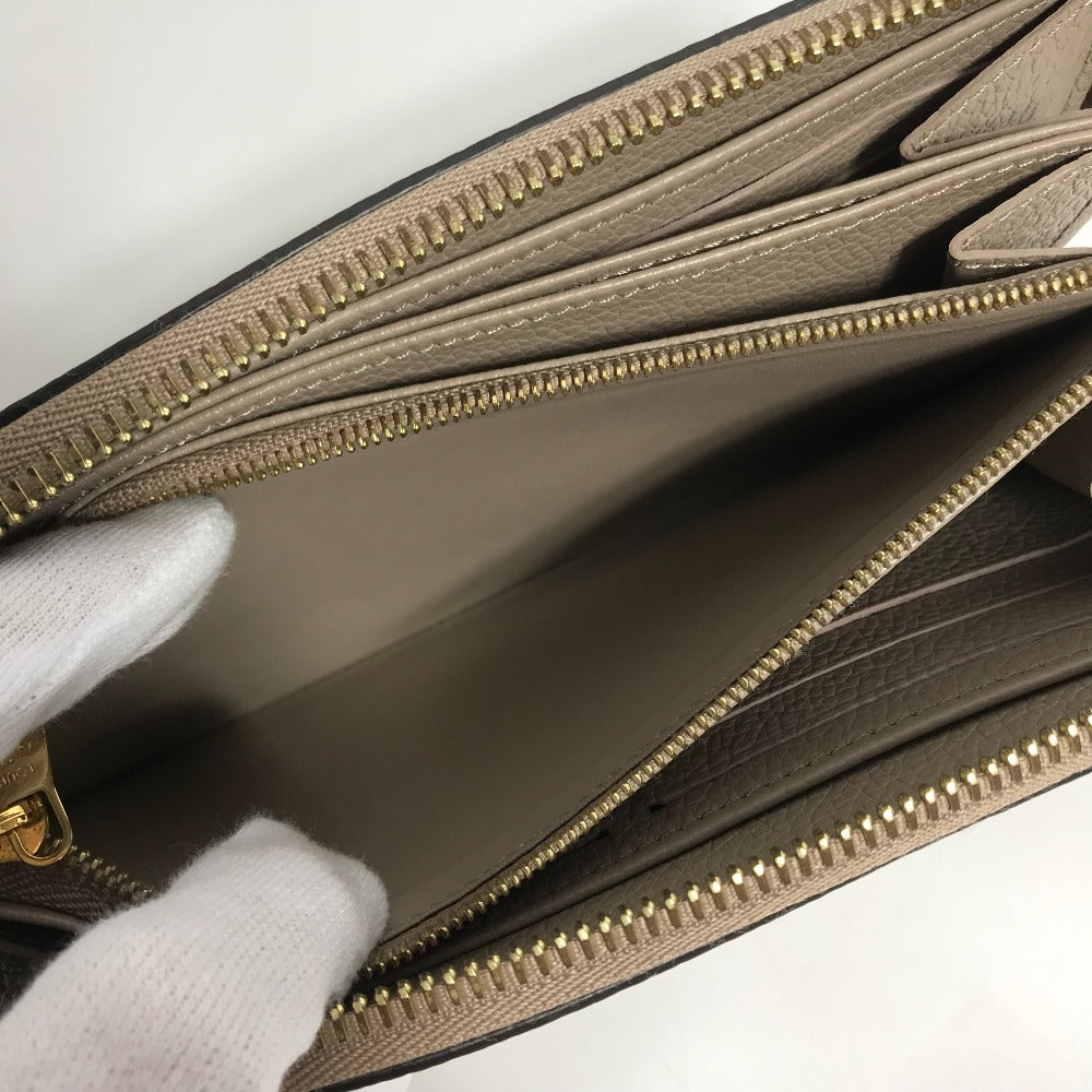 LOUIS VUITTON Long Wallet Purse M69794 Monogram Ann Platt Leather beige Monogram Ann Platt Zippy wallet Women Used Authentic
