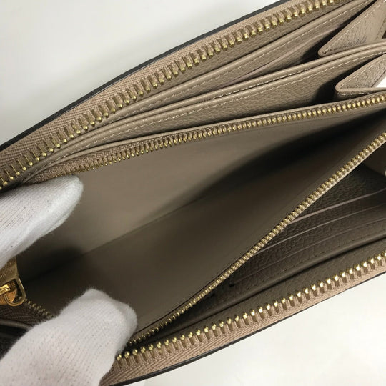LOUIS VUITTON Long Wallet Purse M69794 Monogram Ann Platt Leather beige Monogram Ann Platt Zippy wallet Women Used Authentic