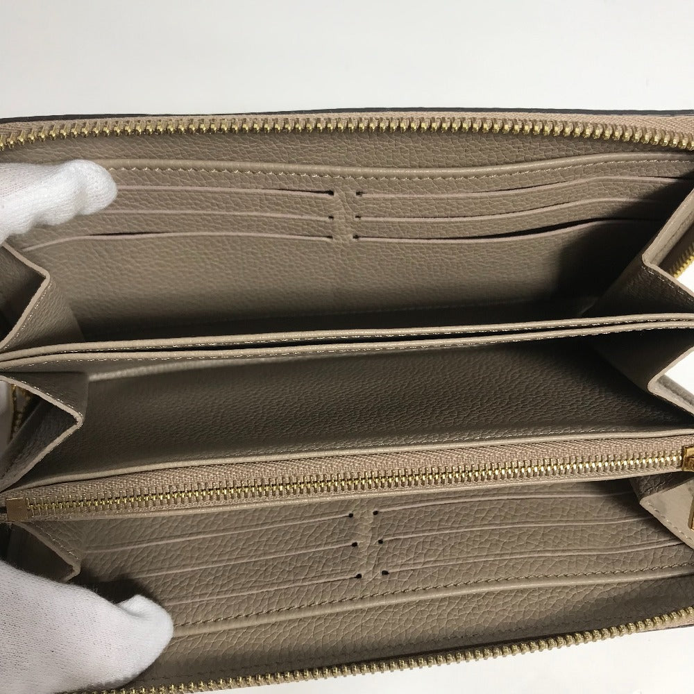 LOUIS VUITTON Long Wallet Purse M69794 Monogram Ann Platt Leather beige Monogram Ann Platt Zippy wallet Women Used Authentic
