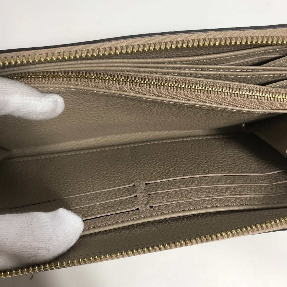 LOUIS VUITTON Long Wallet Purse M69794 Monogram Ann Platt Leather beige Monogram Ann Platt Zippy wallet Women Used Authentic