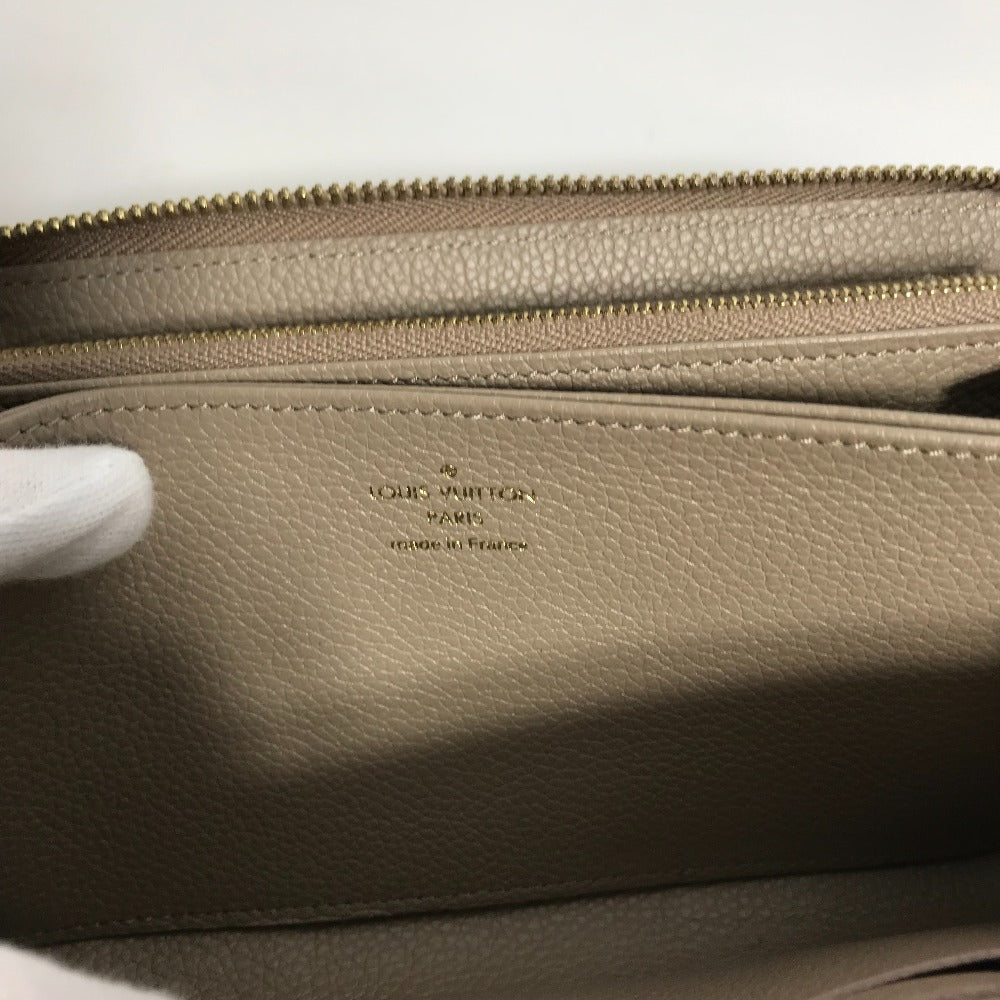 LOUIS VUITTON Long Wallet Purse M69794 Monogram Ann Platt Leather beige Monogram Ann Platt Zippy wallet Women Used Authentic