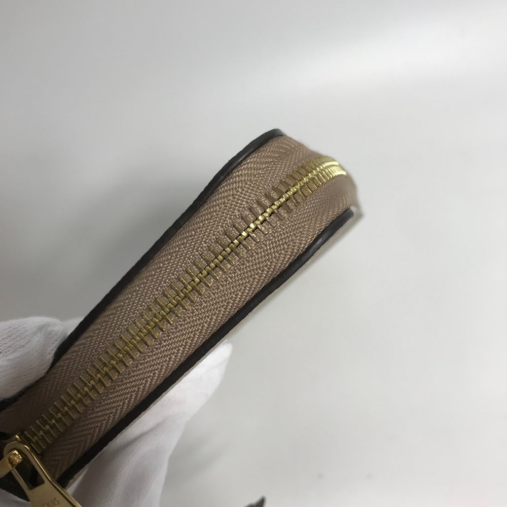 LOUIS VUITTON Long Wallet Purse M69794 Monogram Ann Platt Leather beige Monogram Ann Platt Zippy wallet Women Used Authentic