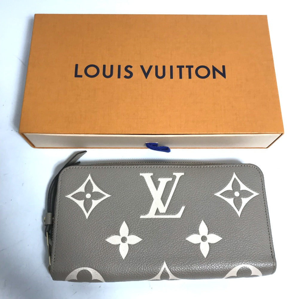 LOUIS VUITTON Long Wallet Purse M69794 Monogram Ann Platt Leather beige Monogram Ann Platt Zippy wallet Women Used Authentic