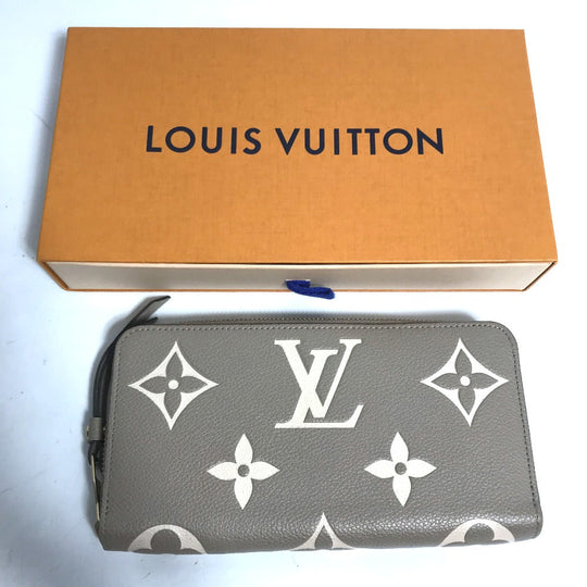 LOUIS VUITTON Long Wallet Purse M69794 Monogram Ann Platt Leather beige Monogram Ann Platt Zippy wallet Women Used Authentic