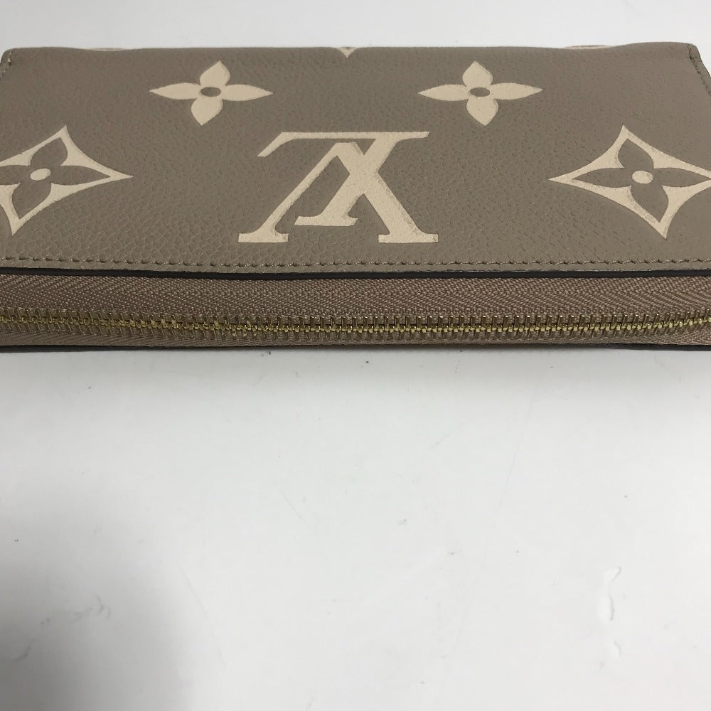 LOUIS VUITTON Long Wallet Purse M69794 Monogram Ann Platt Leather beige Monogram Ann Platt Zippy wallet Women Used Authentic