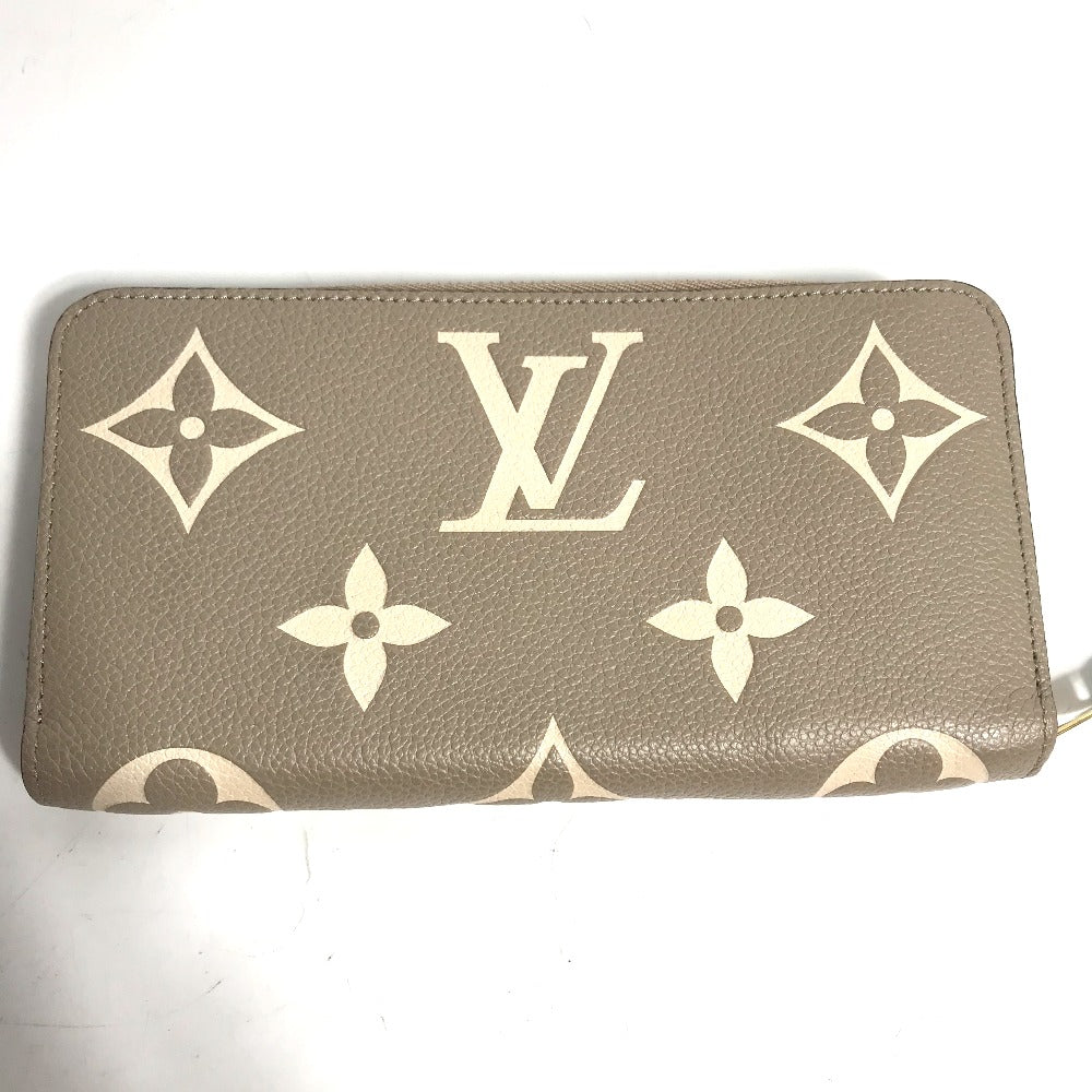 LOUIS VUITTON Long Wallet Purse M69794 Monogram Ann Platt Leather beige Monogram Ann Platt Zippy wallet Women Used Authentic