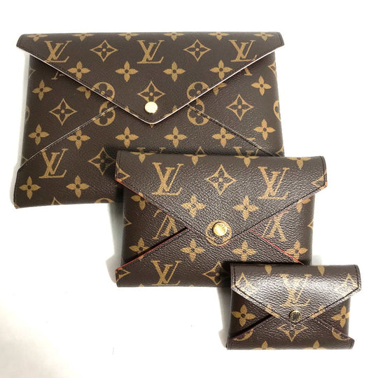 LOUIS VUITTON Clutch bag M62034 Monogram canvas Brown Monogram 3-piece set Pochette Kirigami Women Secondhand Authentic