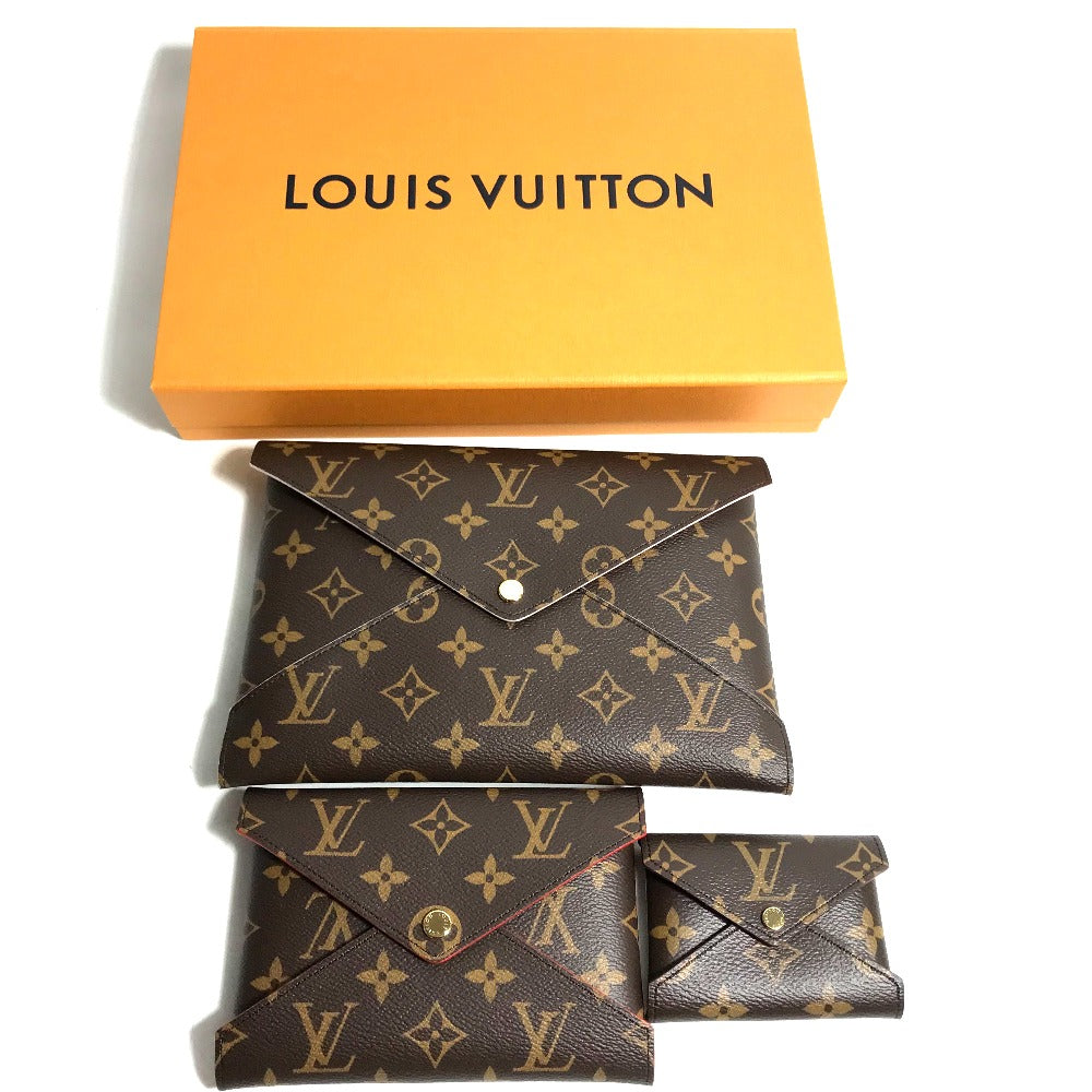 LOUIS VUITTON Clutch bag M62034 Monogram canvas Brown Monogram 3-piece set Pochette Kirigami Women Secondhand Authentic