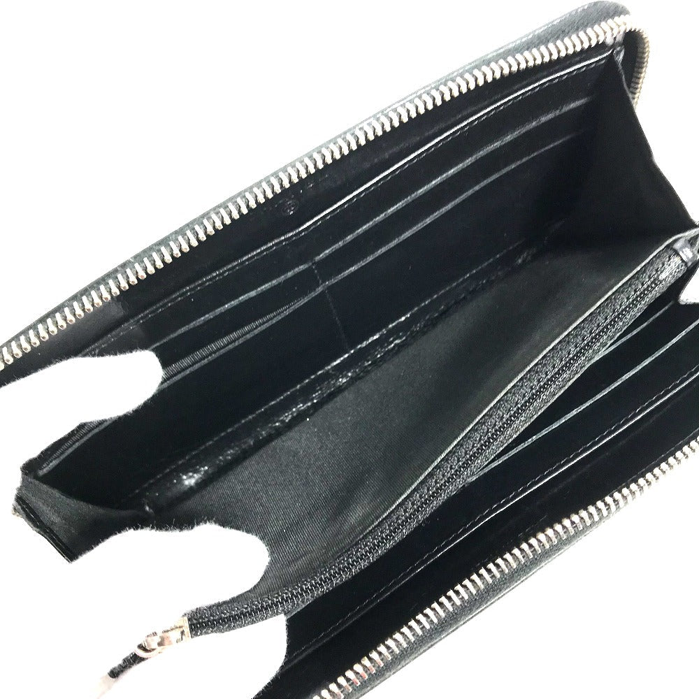 CHANEL Long Wallet Purse A82184 leather black Zip Around VOTEZ COCO Logo embossing Women Used Authentic