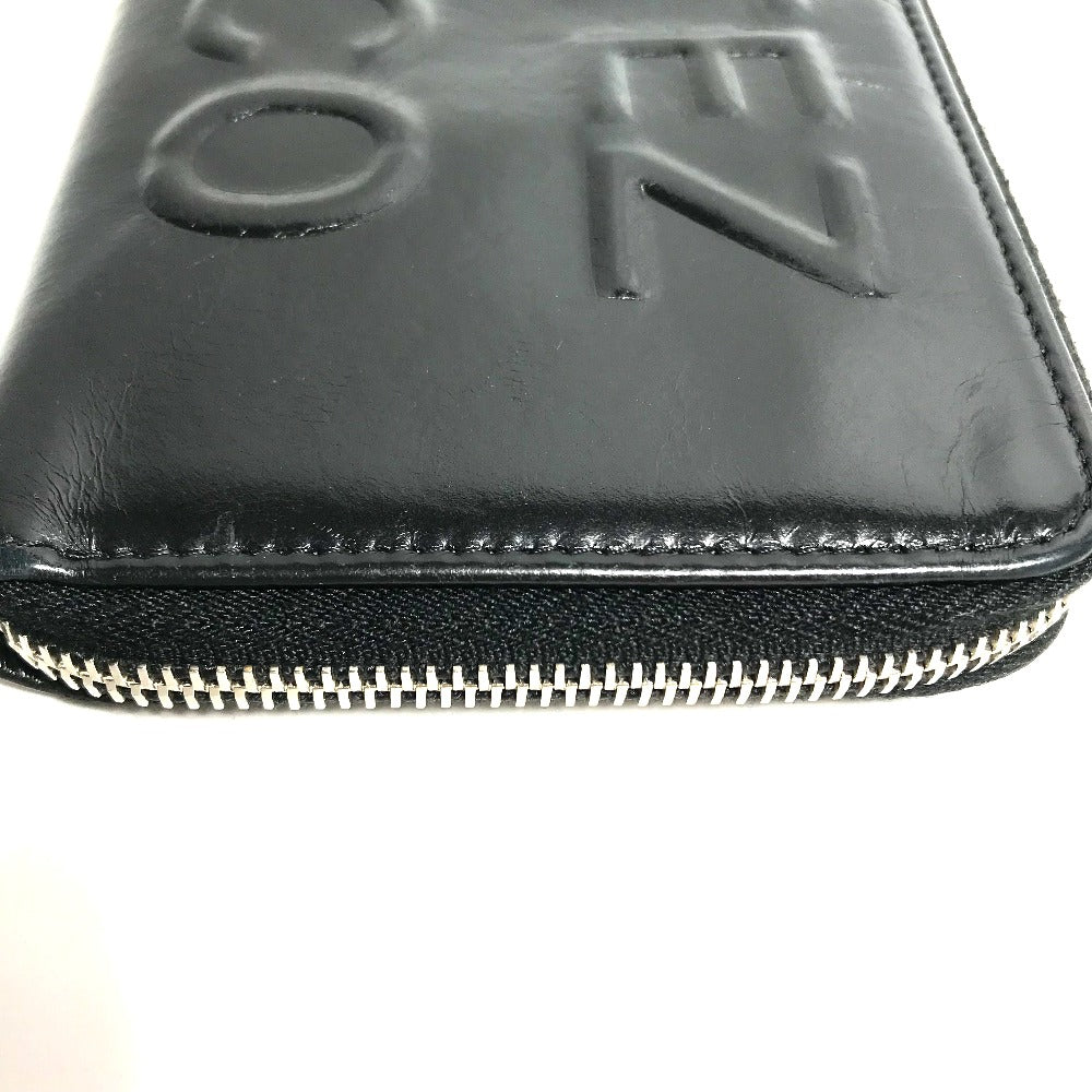 CHANEL Long Wallet Purse A82184 leather black Zip Around VOTEZ COCO Logo embossing Women Used Authentic
