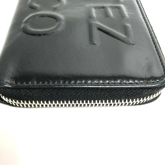 CHANEL Long Wallet Purse A82184 leather black Zip Around VOTEZ COCO Logo embossing Women Used Authentic