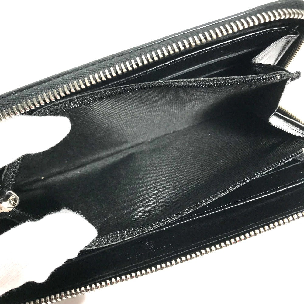 CHANEL Long Wallet Purse A82184 leather black Zip Around VOTEZ COCO Logo embossing Women Used Authentic
