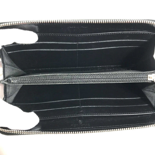 CHANEL Long Wallet Purse A82184 leather black Zip Around VOTEZ COCO Logo embossing Women Used Authentic