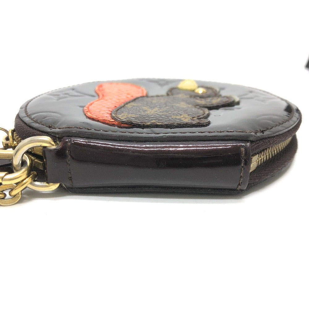 LOUIS VUITTON Coin case M91386 Monogram Vernis purple Monogram Vernis portomone ecruil Women Used Authentic