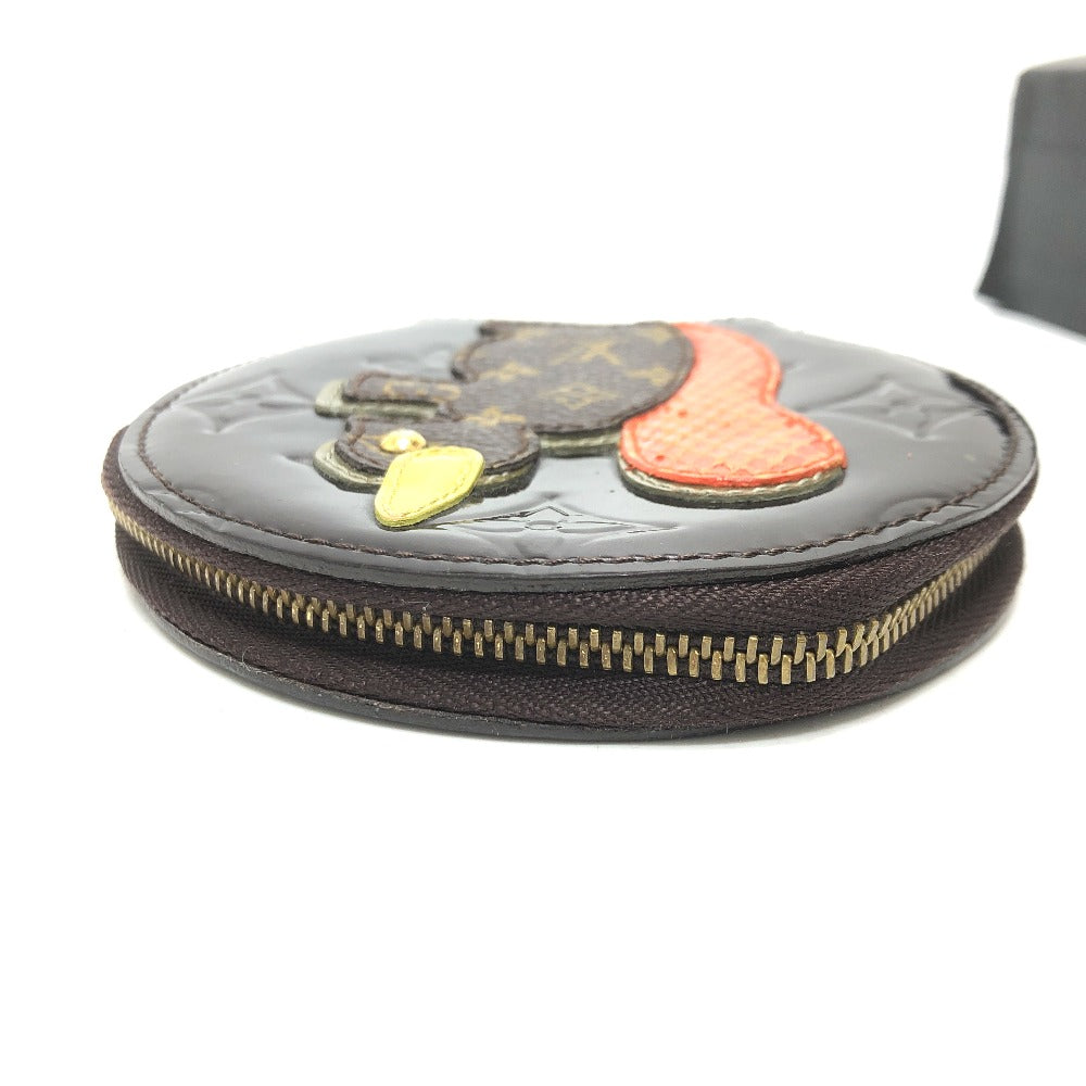 LOUIS VUITTON Coin case M91386 Monogram Vernis purple Monogram Vernis portomone ecruil Women Used Authentic