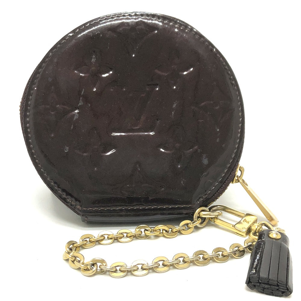 LOUIS VUITTON Coin case M91386 Monogram Vernis purple Monogram Vernis portomone ecruil Women Used Authentic