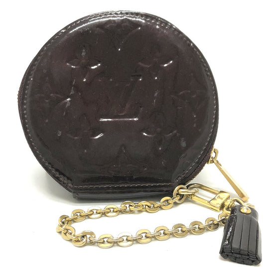 LOUIS VUITTON Coin case M91386 Monogram Vernis purple Monogram Vernis portomone ecruil Women Used Authentic