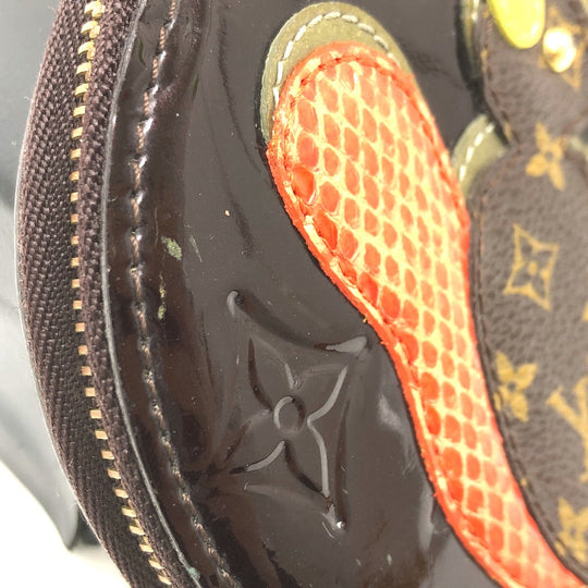 LOUIS VUITTON Coin case M91386 Monogram Vernis purple Monogram Vernis portomone ecruil Women Used Authentic