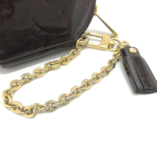 LOUIS VUITTON Coin case M91386 Monogram Vernis purple Monogram Vernis portomone ecruil Women Used Authentic