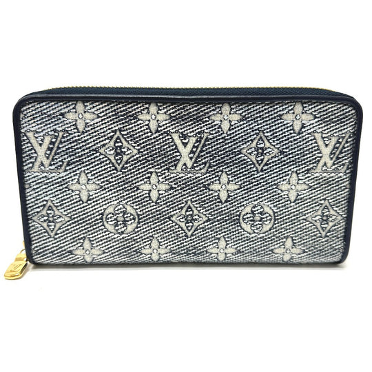 LOUIS VUITTON Long Wallet Purse M82468 Fabric / Monogram Jacquard Navy Monogram jacquard Zippy wallet Women Used Authentic