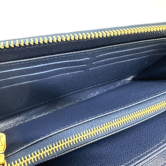 LOUIS VUITTON Long Wallet Purse M82468 Fabric / Monogram Jacquard Navy Monogram jacquard Zippy wallet Women Used Authentic