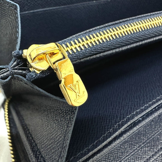 LOUIS VUITTON Long Wallet Purse M82468 Fabric / Monogram Jacquard Navy Monogram jacquard Zippy wallet Women Used Authentic