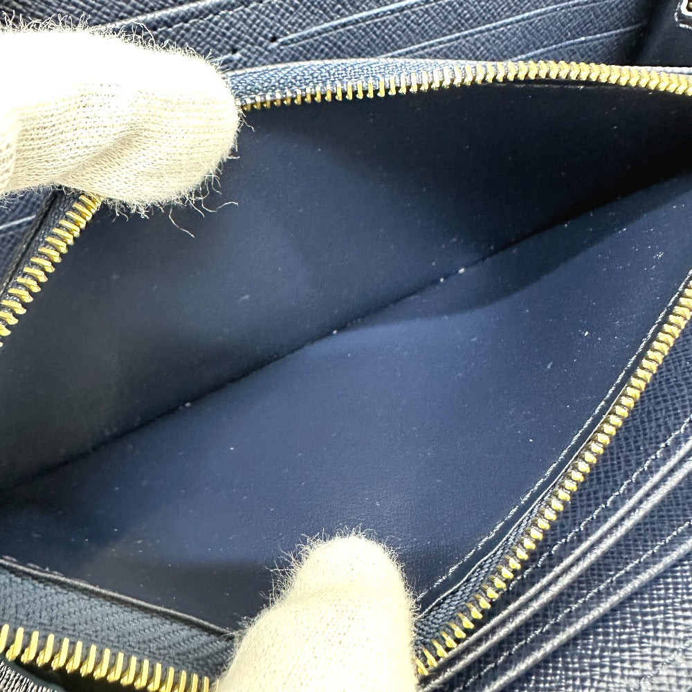 LOUIS VUITTON Long Wallet Purse M82468 Fabric / Monogram Jacquard Navy Monogram jacquard Zippy wallet Women Used Authentic