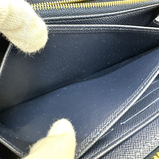 LOUIS VUITTON Long Wallet Purse M82468 Fabric / Monogram Jacquard Navy Monogram jacquard Zippy wallet Women Used Authentic