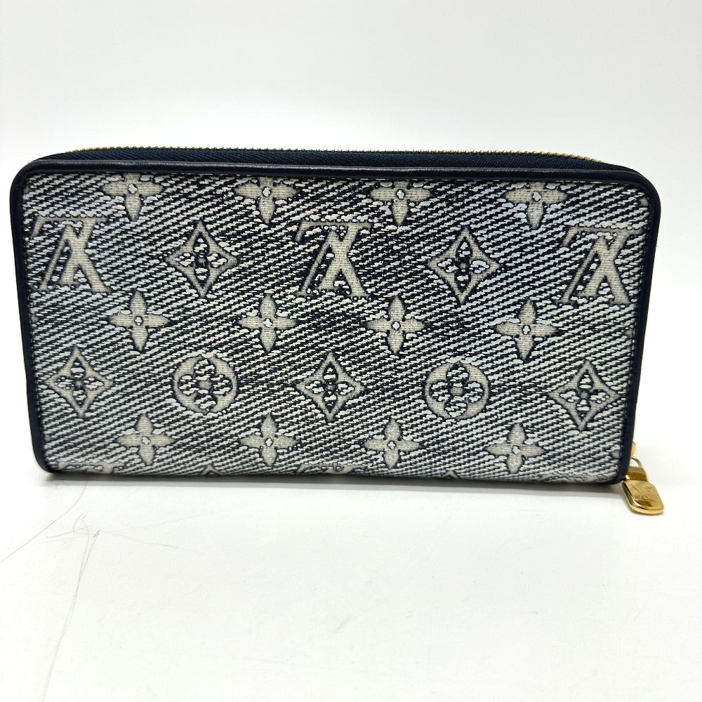 LOUIS VUITTON Long Wallet Purse M82468 Fabric / Monogram Jacquard Navy Monogram jacquard Zippy wallet Women Used Authentic