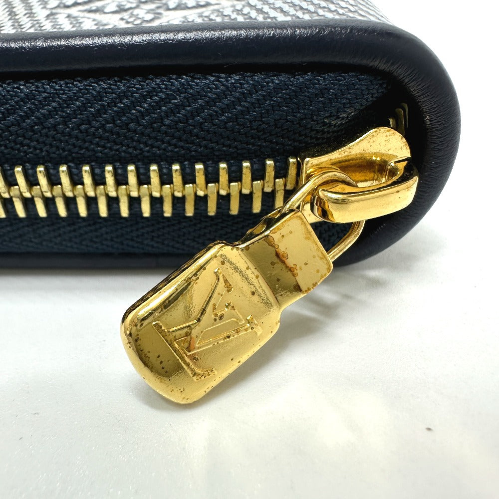 LOUIS VUITTON Long Wallet Purse M82468 Fabric / Monogram Jacquard Navy Monogram jacquard Zippy wallet Women Used Authentic