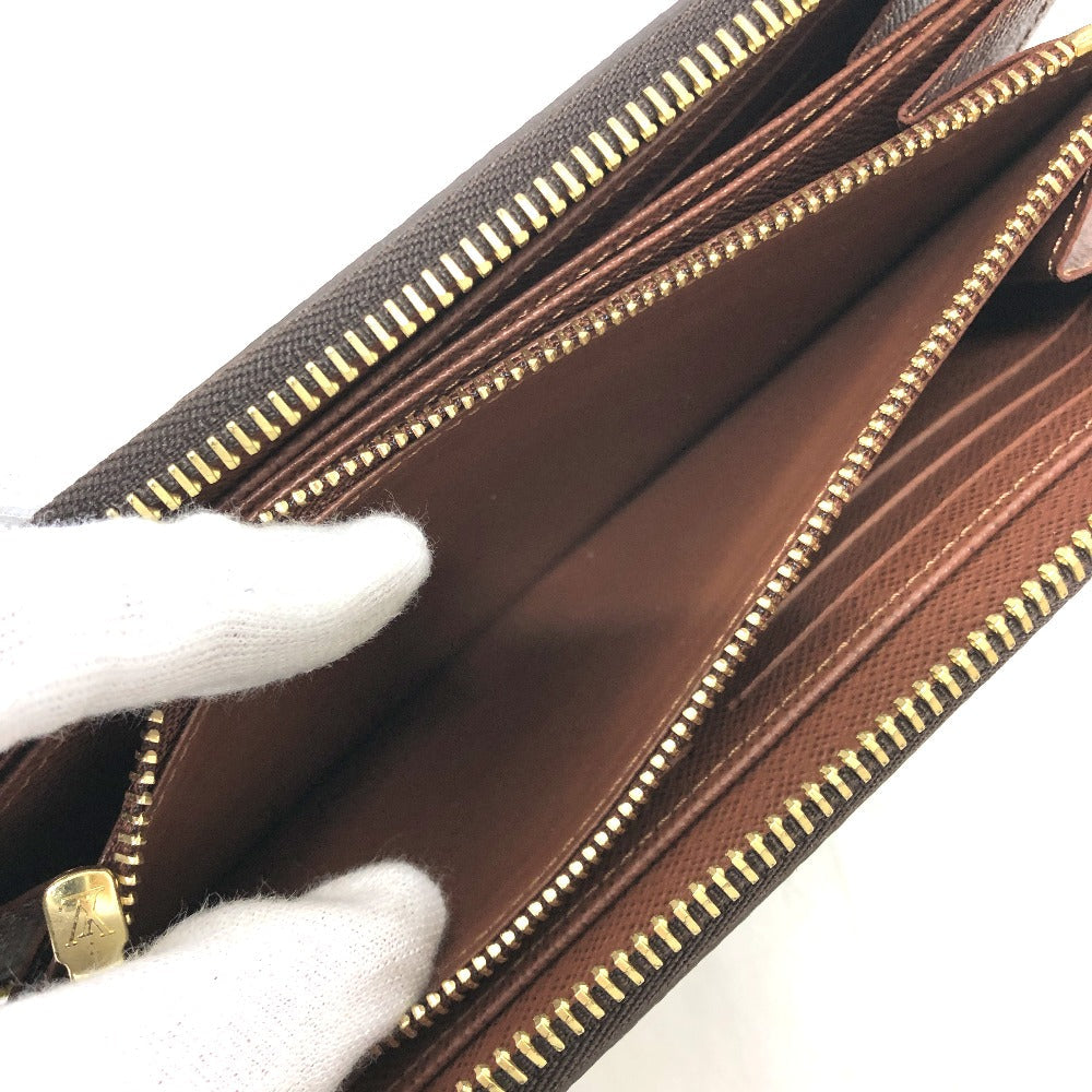 LOUIS VUITTON Long Wallet Purse M42616 Monogram canvas Brown Monogram Zippy wallet Women Used Authentic