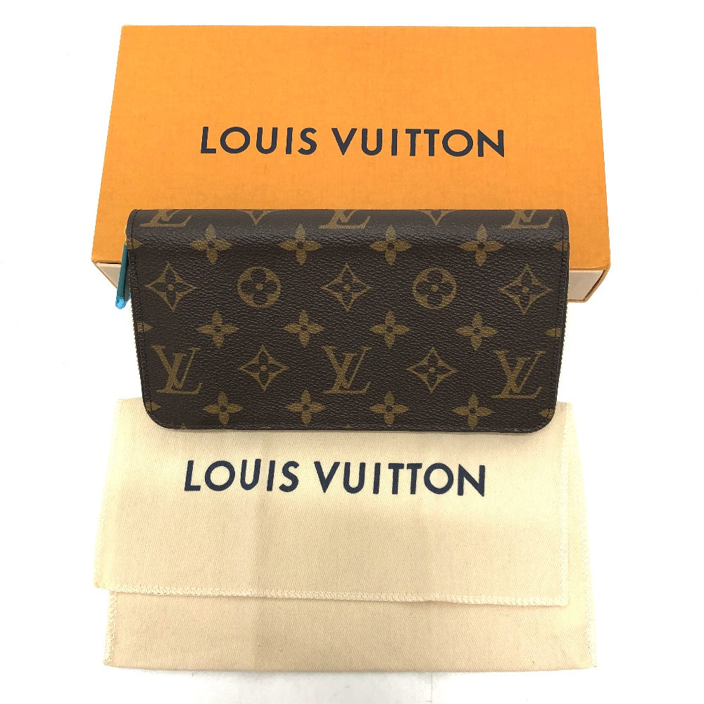 LOUIS VUITTON Long Wallet Purse M42616 Monogram canvas Brown Monogram Zippy wallet Women Used Authentic