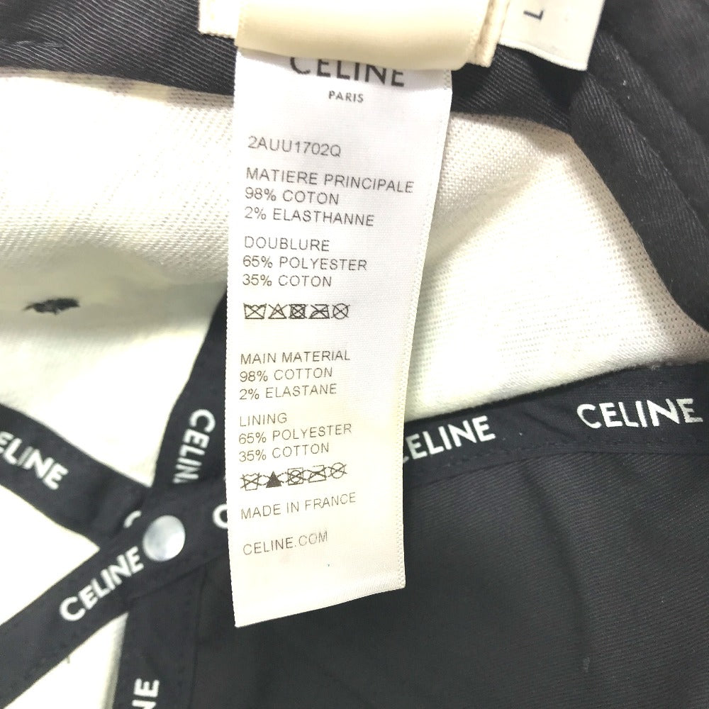 CELINE cap 2AUU1702Q cotton Brown type logo Street Style Cap Women L Used Authentic