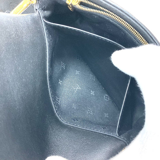 LOUIS VUITTON Shoulder Bag M81398 leather black Monogram Bubblegram wallet on strap Women Used Authentic