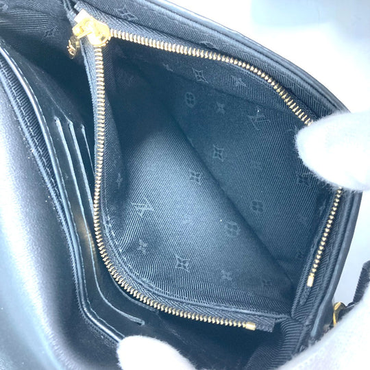 LOUIS VUITTON Shoulder Bag M81398 leather black Monogram Bubblegram wallet on strap Women Used Authentic