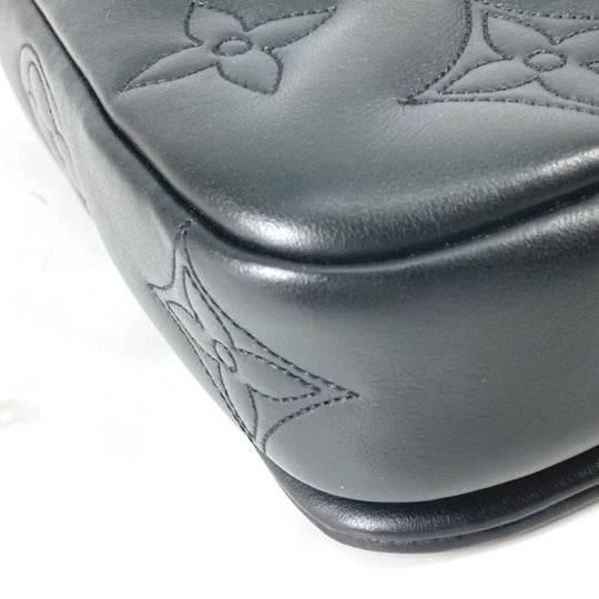 LOUIS VUITTON Shoulder Bag M81398 leather black Monogram Bubblegram wallet on strap Women Used Authentic