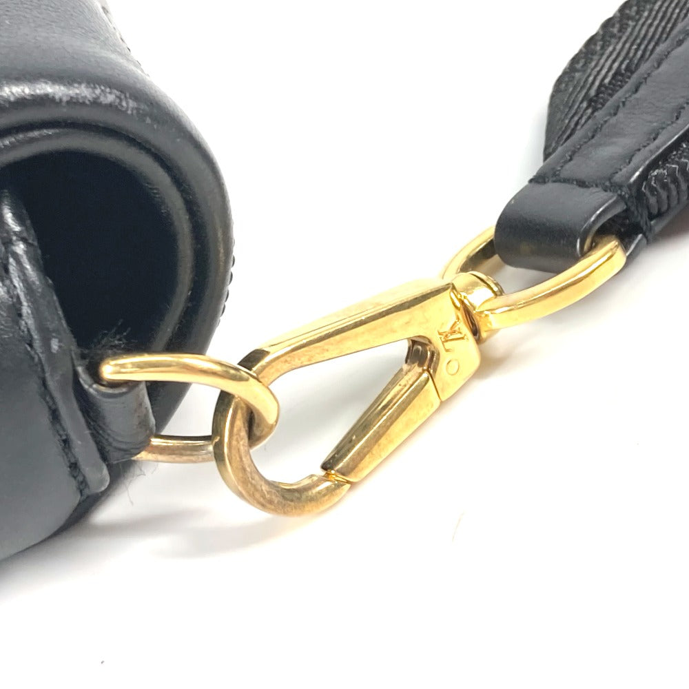 LOUIS VUITTON Shoulder Bag M81398 leather black Monogram Bubblegram wallet on strap Women Used Authentic