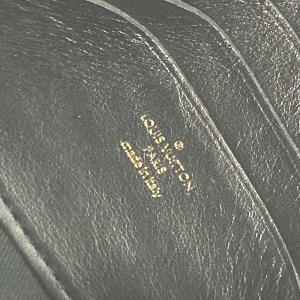LOUIS VUITTON Shoulder Bag M81398 leather black Monogram Bubblegram wallet on strap Women Used Authentic