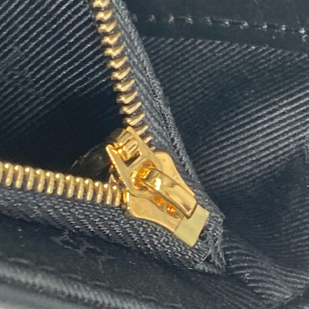LOUIS VUITTON Shoulder Bag M81398 leather black Monogram Bubblegram wallet on strap Women Used Authentic