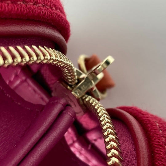 CHANEL Shoulder Bag Canvas / leather Red COCO Mark Crossbody CC filigree vanity bag Women Used Authentic