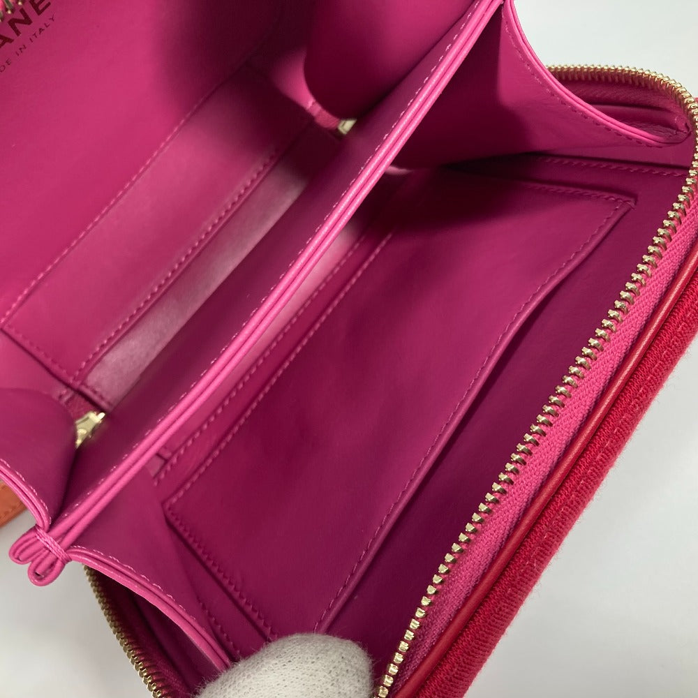 CHANEL Shoulder Bag Canvas / leather Red COCO Mark Crossbody CC filigree vanity bag Women Used Authentic