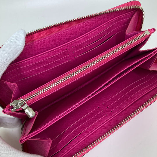 LOUIS VUITTON Long Wallet Purse M82050 Epi Leather pink Epi Zippy wallet Women Used Authentic