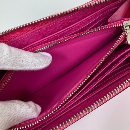 LOUIS VUITTON Long Wallet Purse M82050 Epi Leather pink Epi Zippy wallet Women Used Authentic