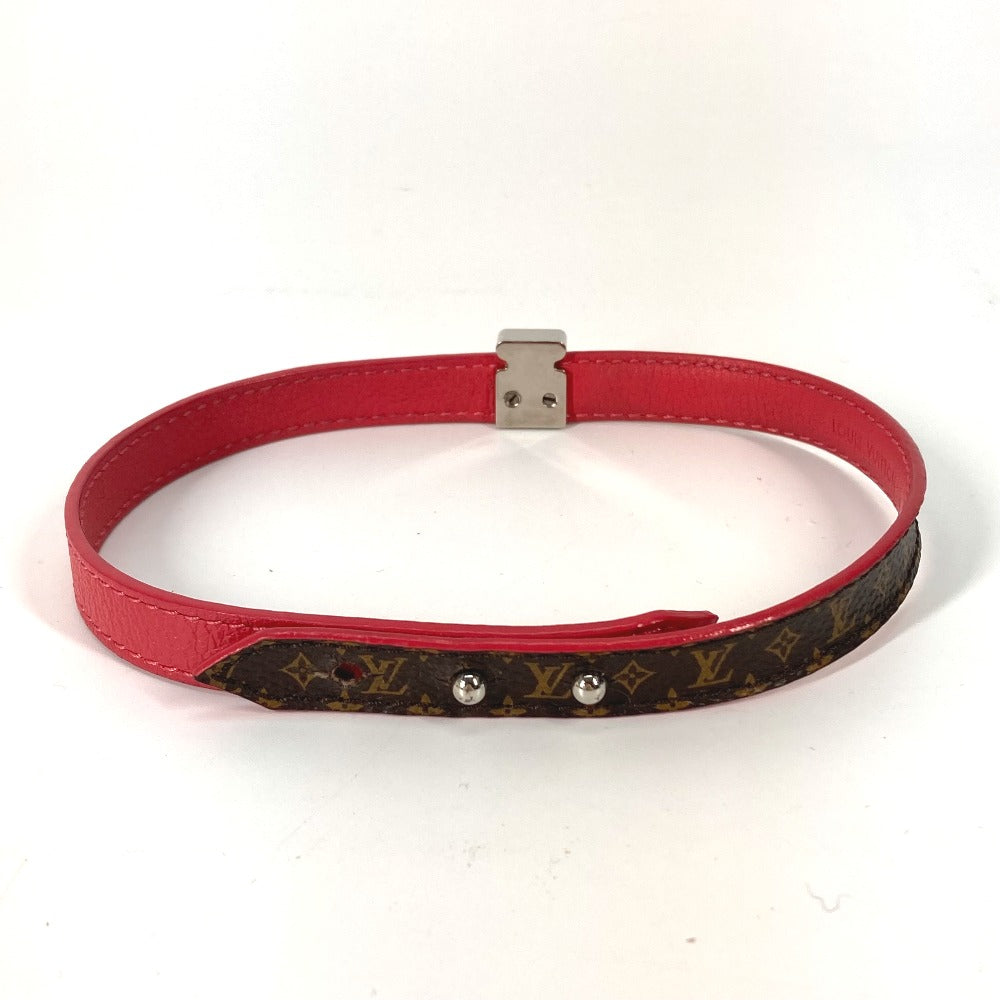 LOUIS VUITTON bracelet M6040F Monogram canvas Brown Monogram Bracelet Lockit Women 17 Used Authentic